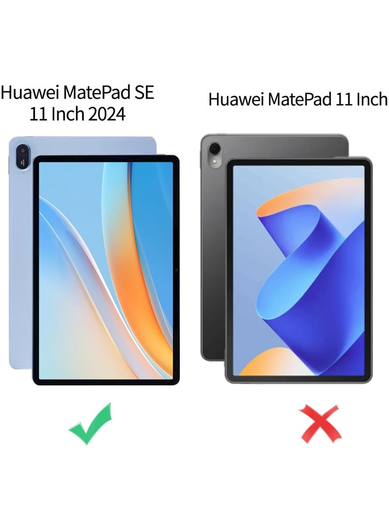360°Rotating Case Compatible with Huawei Matepad SE 11 inch Case Cover 2024,Multi-Angle Swiveling Slim Cover Auto Wake/Sleep PU Leather Hard Back Shockproof Stand Cover (Blue) - Image 4